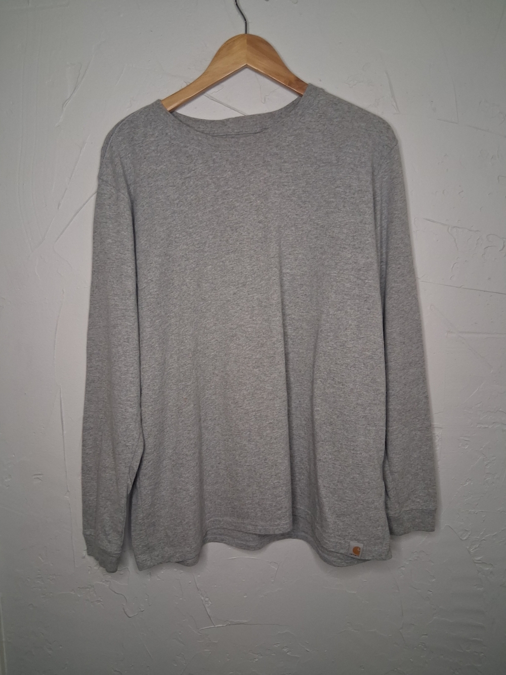 Carhartt Original Fit Gray Long Sleeve Logo Sleeve T-Shirt Youth XL 16/18 Cotton - Picture 2 of 11
